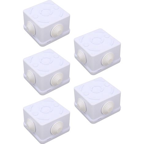 Boîte de jonction étanche IP55 en plastique avec bouchon en caoutchouc et 5 pièces (1/5)