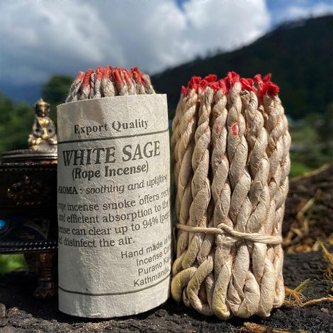 40 brins d'encens de sauge blanche faits main, encens naturel de Bouddha, parfum d'intérieur à faire soi-même (1/4)