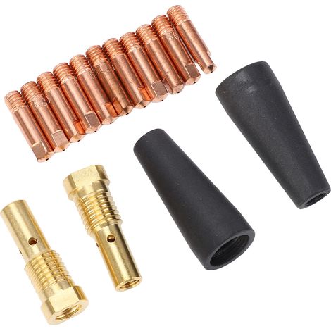 Kit 15 pièces accessoires soudage buses PTFE sans gaz diffuseur laiton 9mm pointes cuivre pour Century FC90 80GL (1/5)