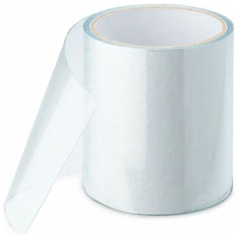 Nastro adesivo subacqueo, nastro sigillante, nastro riparatore per piscine, tende, teloni, grondaie, gommoni, colla acrilica (100 mm x 66 m, trasparente) (1/5)
