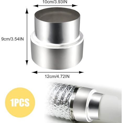 Tuyaux de Poêle Réduction Conduit Raccordement Connecteur de Conduit de Cheminée En Acier Inoxydable ø 120 mm à ø 100 mm (1/4)