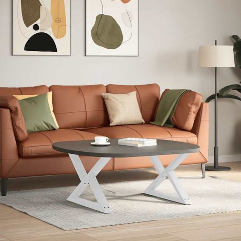 vidaXL Coffee Table Legs 2 pcs White 70x(42-43,3) cm Steel (1/5)