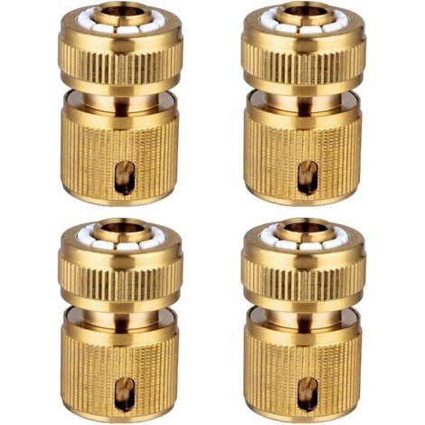 Set mit 4 Messing-Schnellkupplungen für Gartenschläuche, Schnellkupplungen für Gartenschläuche, 1/2"-Schnellkupplungen (1/5)