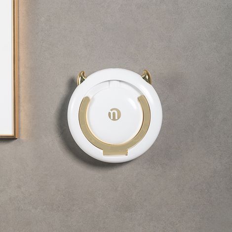 Wandmontierter Haartrocknerhalter – Wandorganizer für Schlafzimmer und Badezimmer – Multifunktionaler Haartrocknerhalter (Platin (ohne Ständer)) (1/5)