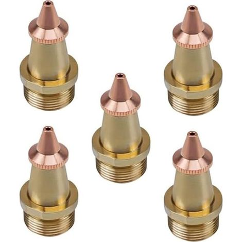 Kit de 5 buses de soudage en cuivre M16 H35 pour alimentateurs de fils, ouverture de 1,5 mm, construction en laiton et cuivre, compatible avec filetage M16 x 35 mm (1/4)