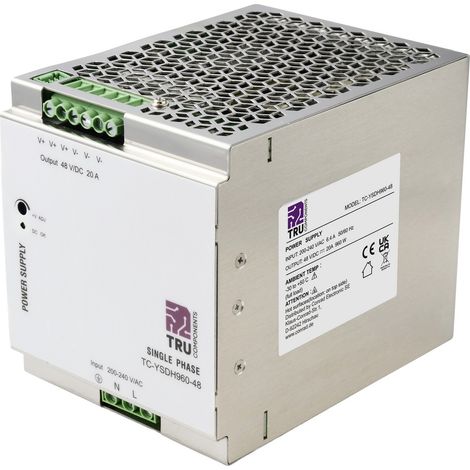 TRU COMPONENTS TC-13850172 Hutschienen-Netzteil (DIN-Rail) 48 V/DC 20 A 960 W Anzahl Ausgänge:1 x (1/5)