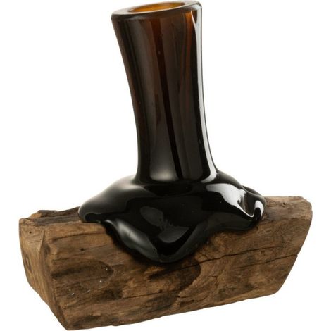 Vase Haut sur Pied "Gamal" 19cm Marron (1/3)