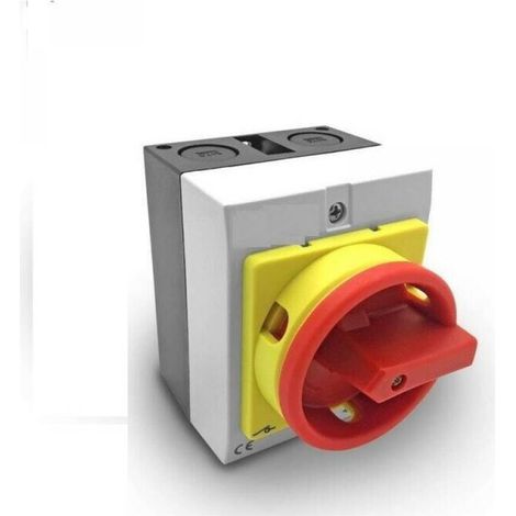 Roleader – Interrupteur sectionneur rotatif cadenassable 4P 16A – IP65 pour installations électriques industrielles – Tension AC 230/400V – Polycarbonate