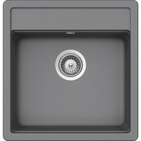 Granitspüle Victory S490.60 - light gray, ab 50er Unterschrank, 490 x 510 mm inkl. Drehexcentergarnitur