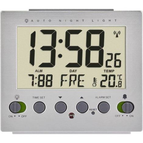TFA Dostmann 60.2561.55 Radiocontrollato Sveglia Argento Tempi di allarme 1 (1/3)
