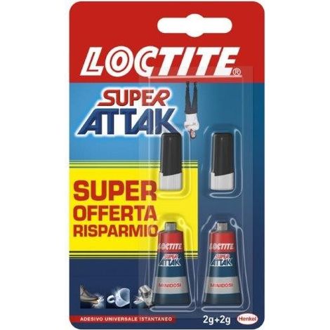 colla liquida trasparente henkel "loctite super attak" 4 gr