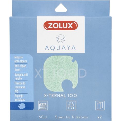 Filtre pour pompe x-ternal 100, filtre XT 100 D mousse anti algues x 2. pour aquarium. - zolux