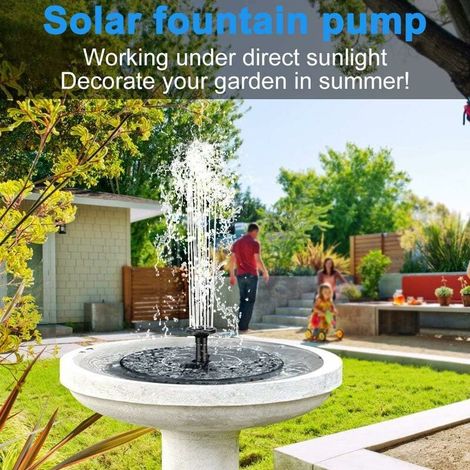 Solarbetriebener Gartenbrunnen, Solarpumpe für Teiche mit 7 verschiedenen Wasserstrahlen, Mini-Schwimmbrunnen mit Solarpanel für Garten, Aquarium, Teich, Vogeltränke, Springbrunnen (1/5)