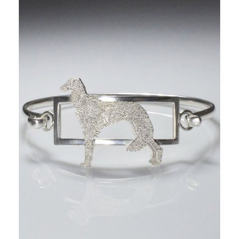 Saluki 925 Sterling Silber starres Armband