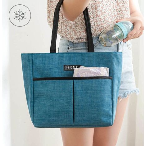 Coffre de rangement alimentaire isolé et étanche, bleu, grand format (1/5)