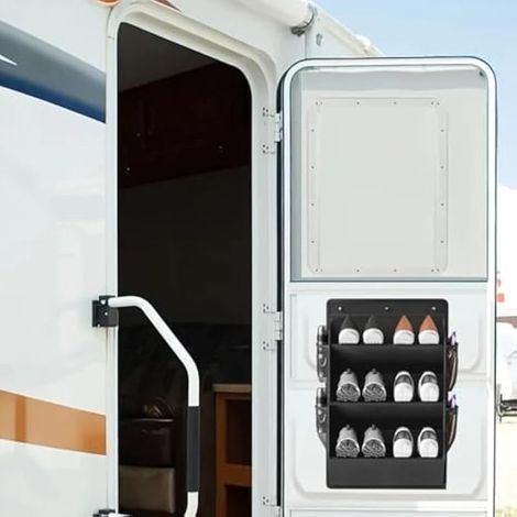 Rangement Mural Pour Chaussures – Supports Adhésifs À 3 Niveaux, Supports Peu Encombrants, Étagère De Rangement Montée, Conceptions Compactes Vertical Pour Les Voyages En Camping-car Dans L (1/5)
