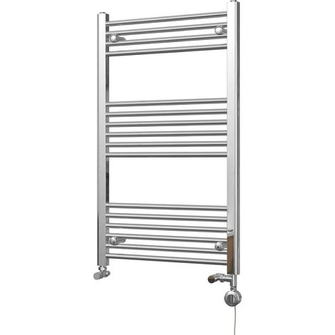 Zennor - Chrome Dual Fuel Towel Rail H1000mm x W600mm Thermostatic - Straight (1/3)