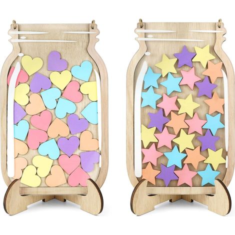 Système de 2 pots à récompenses magnétiques en forme d'étoile et de cœur pour enfants, avec 2 pots à récompenses en forme d'étoile et de cœur. (1/5)