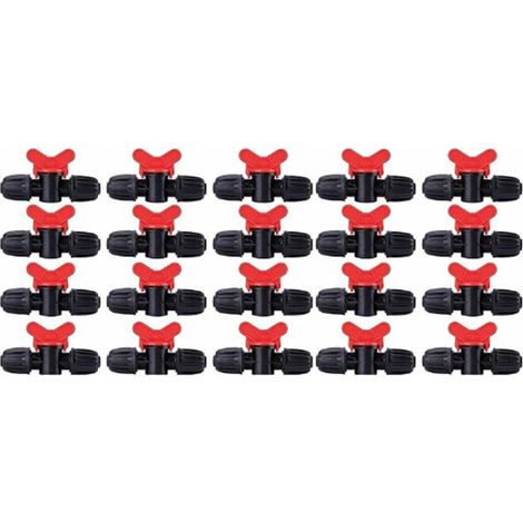 20 pièces - Raccord de tuyau d'arrosage - Adaptateur de tuyau d'arrosage - Vanne d'arrosage goutte-à-goutte - 1/2'' en ligne - Pièces de vanne d'arrêt - pour système d'irrigation de Jardin (1/5)