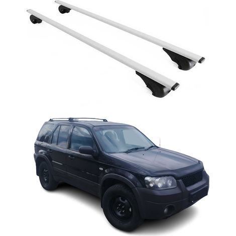 OMAC Dachträger Querträger für Ford Maverick II 2001-2006 – Abschließbar – Max. 75 kg – 2 Stangen Stahl Silber (1/5)