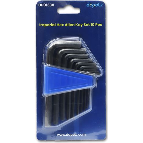 Dapetz ® 10PCs Imperial Hex Allen Key Expert Set Allan Alan Alen 1/16" - 3/8" Hex Keys Set, High-Performance Tool Steel Comes with Handy Clip Case for Storage (1/5)