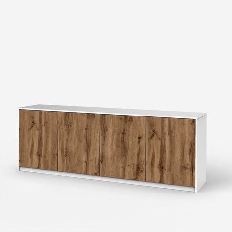 Credenza buffet 4 ante design moderno soggiorno Budapest - Bianco (1/5)