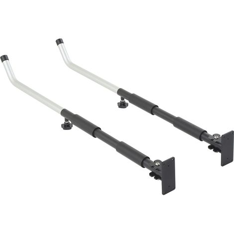 Support mural plat à tube courbé KY-OE08-S avec longueur extensible, adapté au rangement de boîtes à outils/valises/coffres de toit/canoës/kayaks/planches de surf, etc. (1/5)