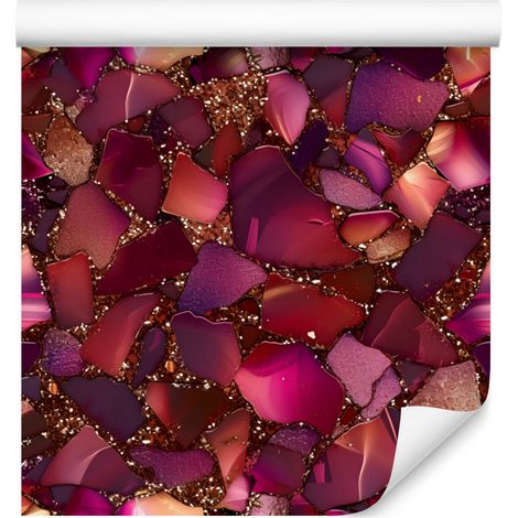 Papier peint bordeaux et rouge encre pour salon et chambre 50x1000 cm (1/5)