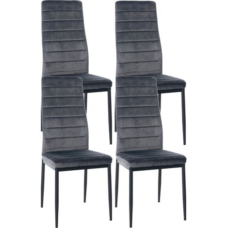 Set di 4 sedie da pranzo Mayfair grigio Velluto