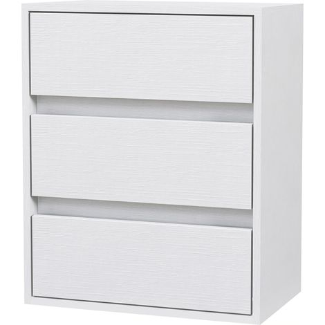 HOMCOM Cassettiera Moderna 3 Cassetti in Truciolato 40x30x50.5 cm Bianco (1/5)