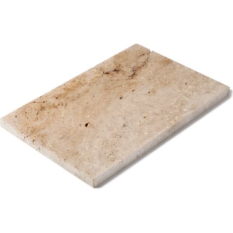 Margelle de piscine Travertin Beige Nuancé 61x40x3 cm Bord Droit (à l'unité) - RO'MA NATURE