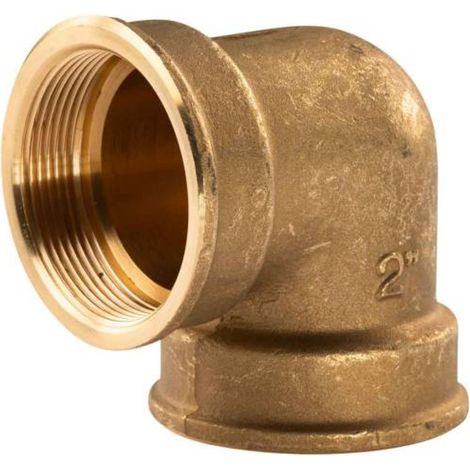 Messing Gewinde-Fitting 90° Winkel 2"IG - 2''IG (DN 50) - schwere Ausführung