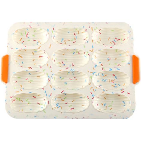 Plaque de cuisson pour mini-baguettes, 34,5 x 24 cm, antiadhésive, perforée, idéale pour la cuisson du pain croustillant, la croûte de pain français et comme séparateur de protéines. (1/5)