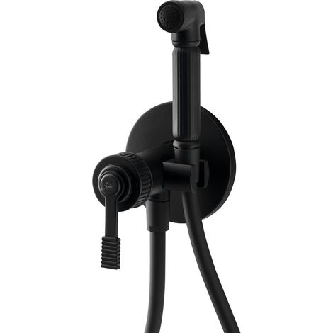 Mitigeur de bidet à encastrer VERSI avec douchette Stop, noir mat (1/3)