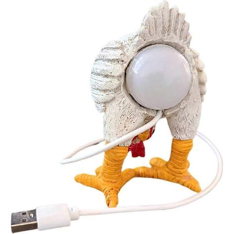 Resin Chicken Egg Laying Lamp - Hilarious USB-Powered Rooster Night Light, Decorative Easter & Christmas Holiday Present, Cute Bedside Shelf Lamp for (1/5)