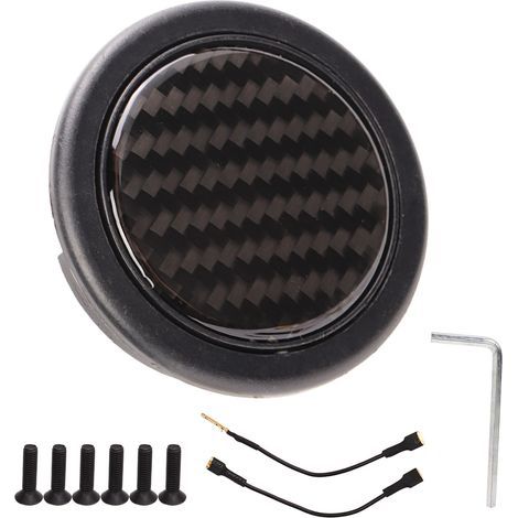 Volant Kit Contact Klaxon 50mm Diamètre Fibre de Carbone Universel 6 Boulons (1/5)