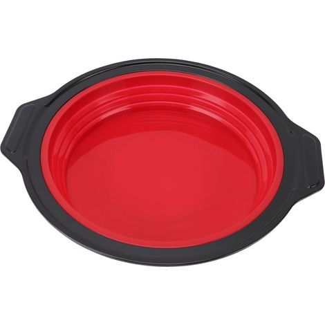 Acouto Silikon-Kuchenform, Pressform, faltbar, runde Backform mit Schnellverschluss für Schichtkäsekuchen, rot, sicher. Ihr einzigartiges, hochwertiges Material. Die Form.