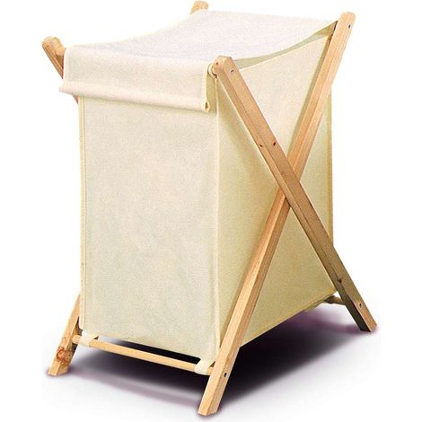 King Home Portabiancheria Pieghevole - Ecru - 41x42x64 cm (1/2)
