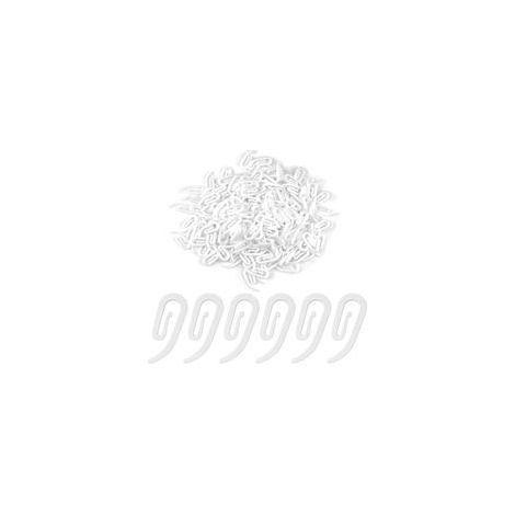 200 Pièces Crochet Rideau, Blanc, Plastique, Accessoire de rideau, Fixations de rideau (1/5)