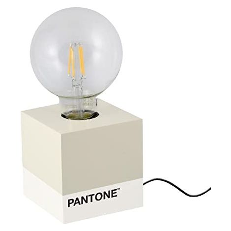 Lampe de Table Cube - Bureau, Office, Table de Chevet - Sable, Blanc, Noir en Bois, 9,5 X 9,5 X 9,5 cm, 1 X E27, Max 100W (1/5)