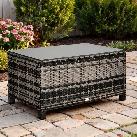 Mobilier de jardin en rotin Table basse de jardin en résine (1/5)