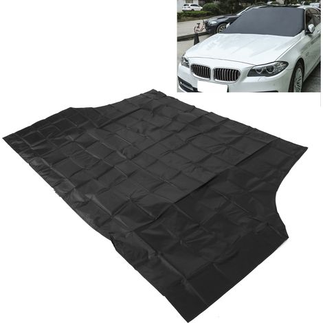 Pare-neige noir, pare-gel, pare-soleil, housse de pare-brise, demi-housse de protection antigel et solaire pour voiture, housse de protection pour voiture. (1/5)