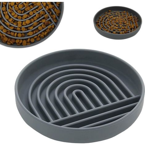 Gamelle Anti-glouton pour Chien et Chat, Bol ralentisseur à reliefs, Aide à Manger Plus Lentement, Digestion améliorée, Base antidérapante, Accessoire Alimentation, Facile à Nettoyer (1/4)