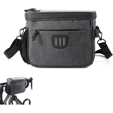 Borsa anteriore da manubrio per bicicletta con supporto per telefono touchscreen - tracolla removibile - Impermeabile - Per bici da strada - mountain bike - e biciclette (1/5)