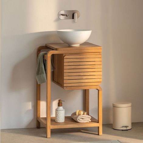 Conjunto de mueble de baño en madera de teca Bradley SKLUM       