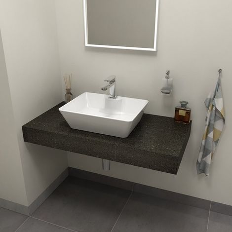 TAILOR Plan de travail Rockstone 80x50 cm, version R (1/5)