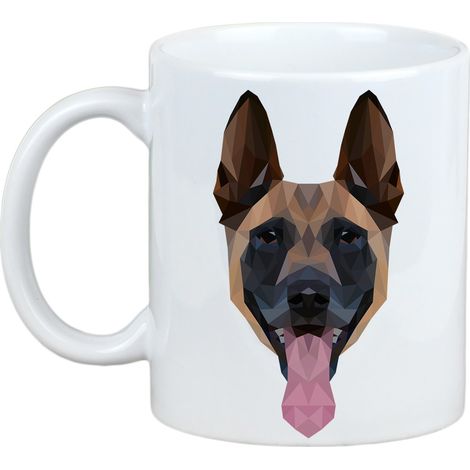 Malinois Belgischer Schäferhund - Tasse mit Foto und der Aufschrift "Geometrischer Hund" Art-Dog (1/5)