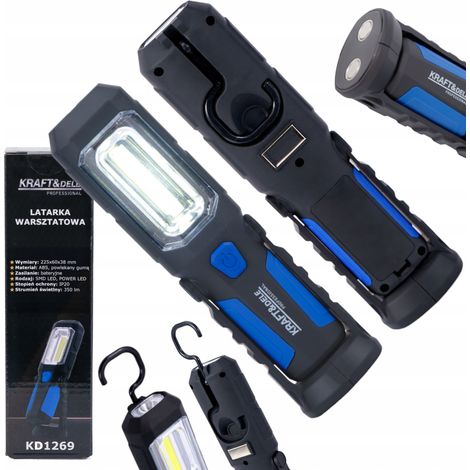 Leistungsstarke Werkstatt-Taschenlampe, wiederaufladbar, LED-COB-Lampe, Hakenmagnet (1/5)