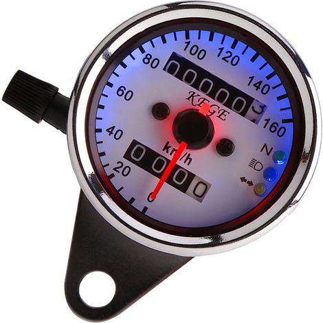 Universeller Motorrad-Tachometer, Kilometerzähler (km/h), silbernes Signal, präzises Zifferblatt, 12V-kompatibel, Retro-Stil, Standard-Ersatzteil (1/5)