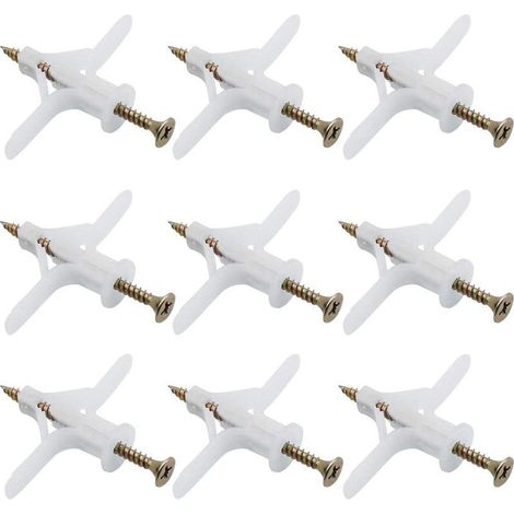 50 Chevilles pour Plaque de Plâtre Ensembles Plastique Tuyau D'expansion Avion Auto Foreuse d'extension Tube Chevilles Utilisé pour la Plupart des Murs Légers Plaques de Plâtre (1/5)